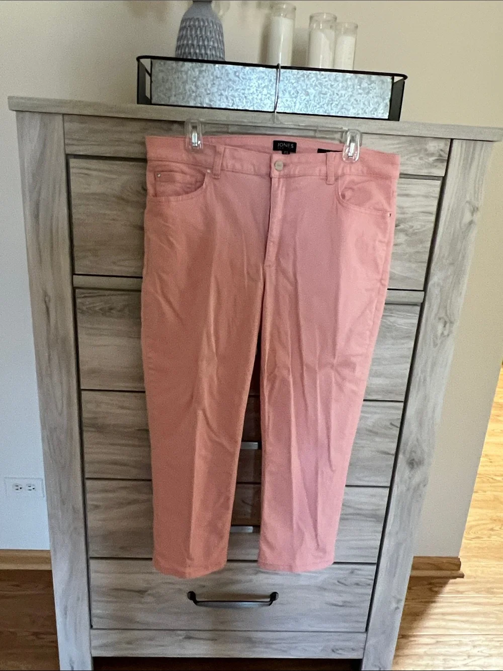 Jones New York Pastel Pink Cropped Straight Capri Jeans - 14